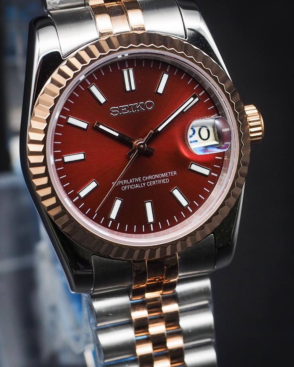 Seikojust "Two tone rose gold red" NH35