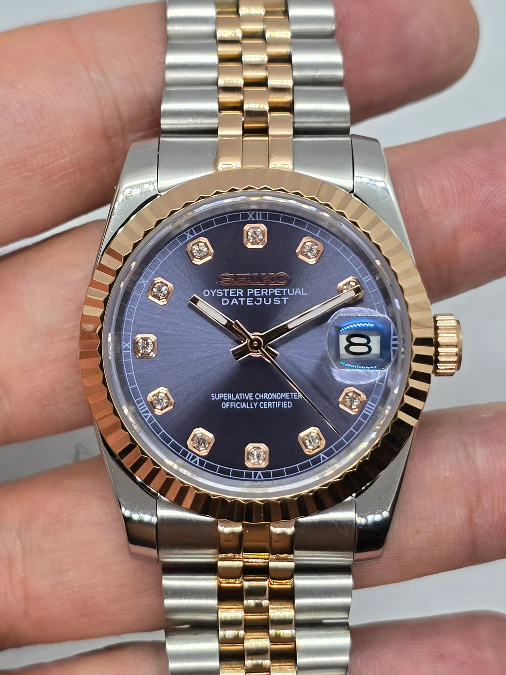 Seikojust "Two tone rose gold purple" NH35