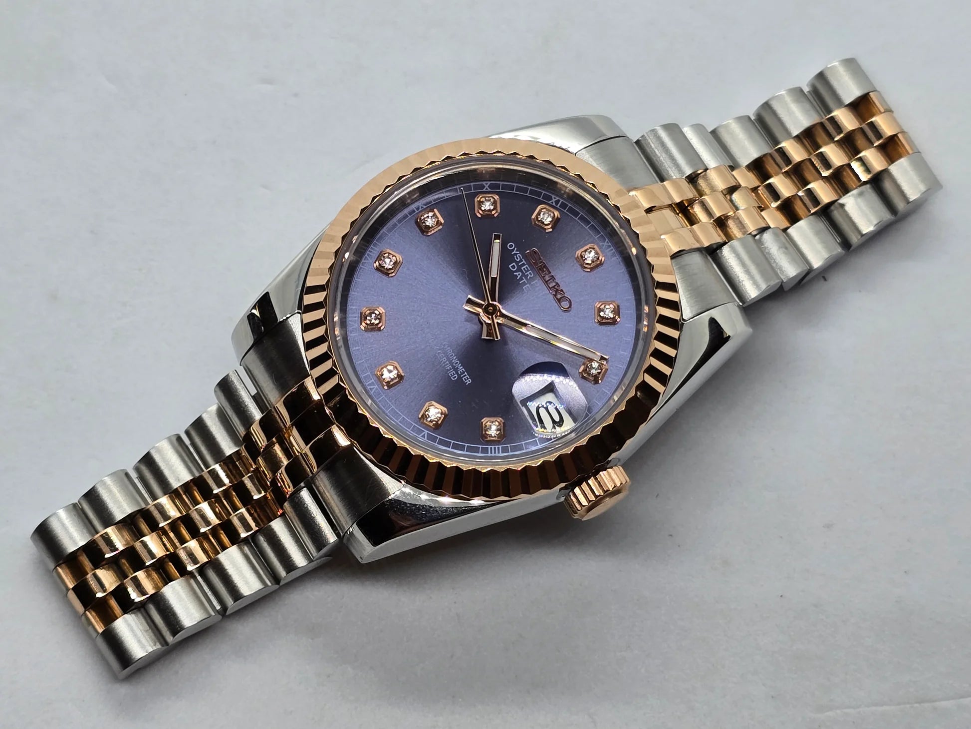 Seikojust "Two tone rose gold purple" NH35