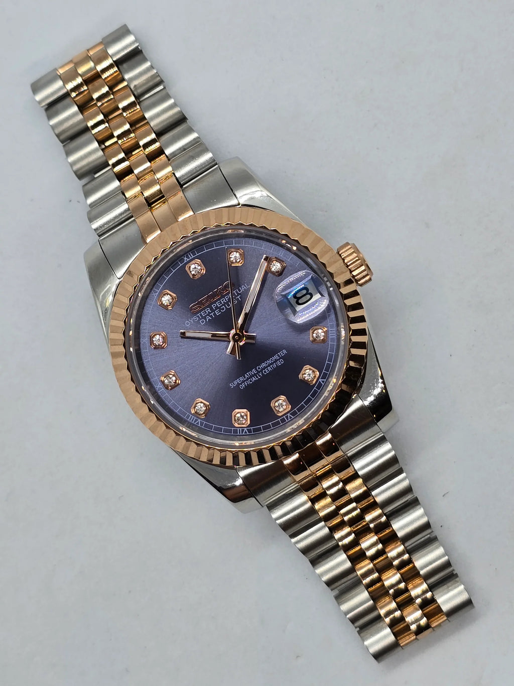 Seikojust "Two tone rose gold purple" NH35