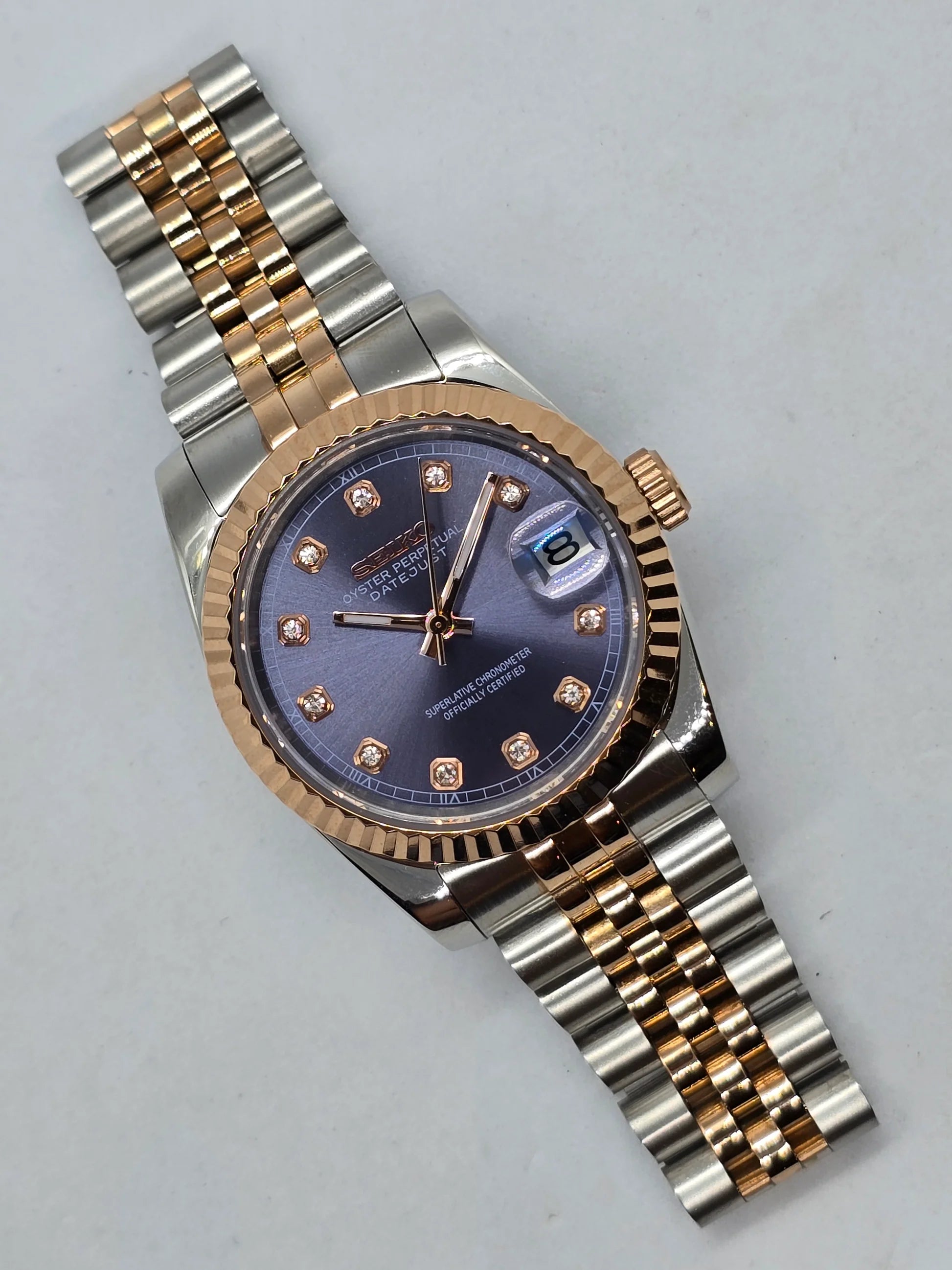 Seikojust "Two tone rose gold purple" NH35