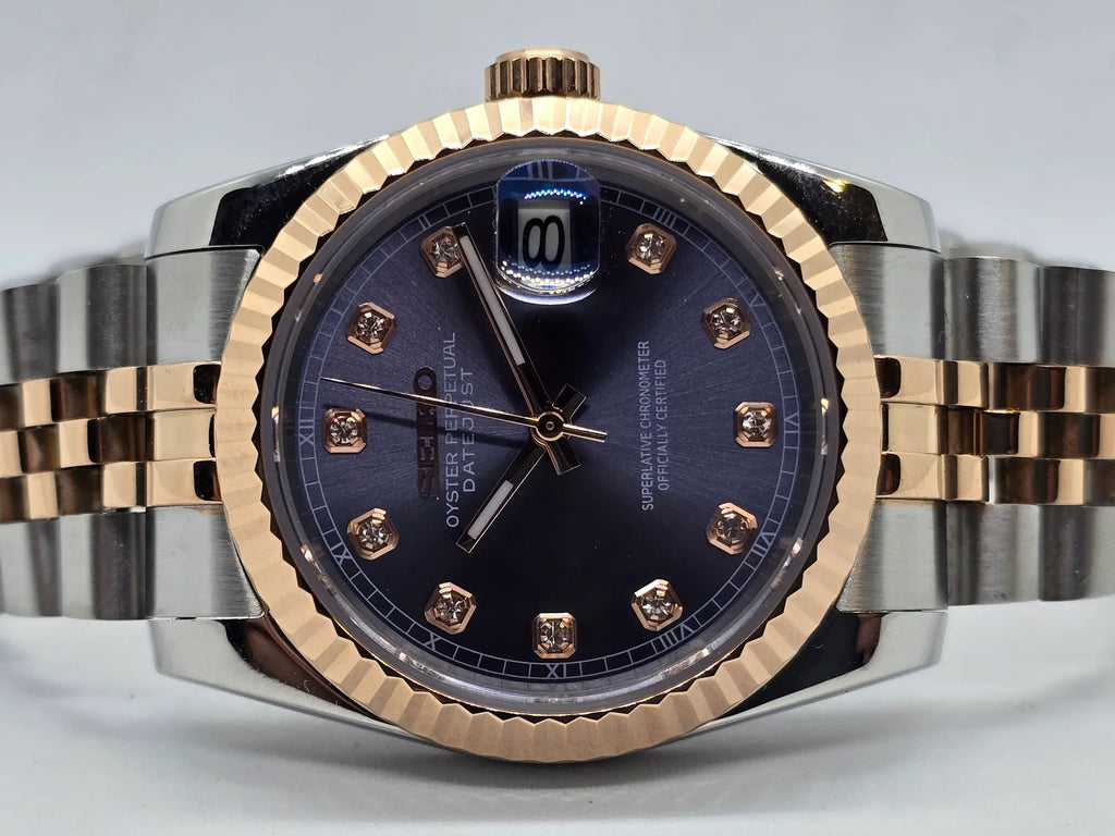 Seikojust "Two tone rose gold purple" NH35