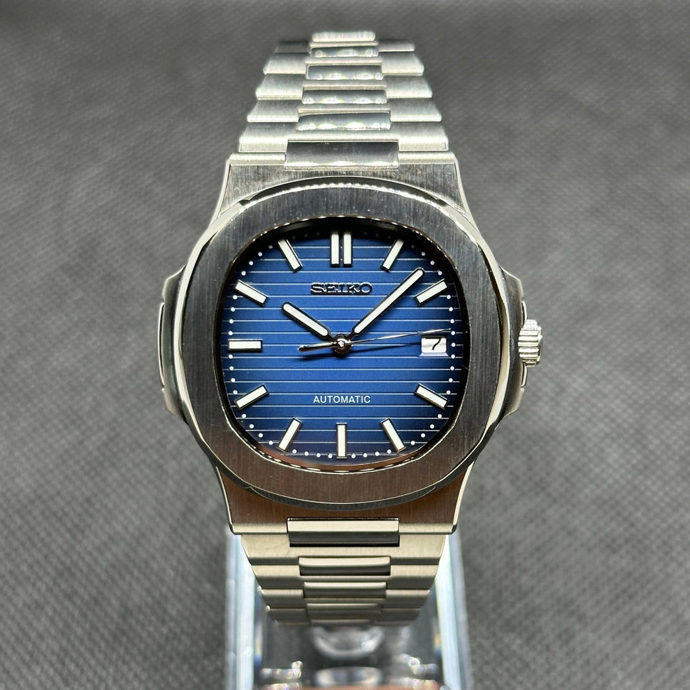 Seikotilus "Silver blue" NH35