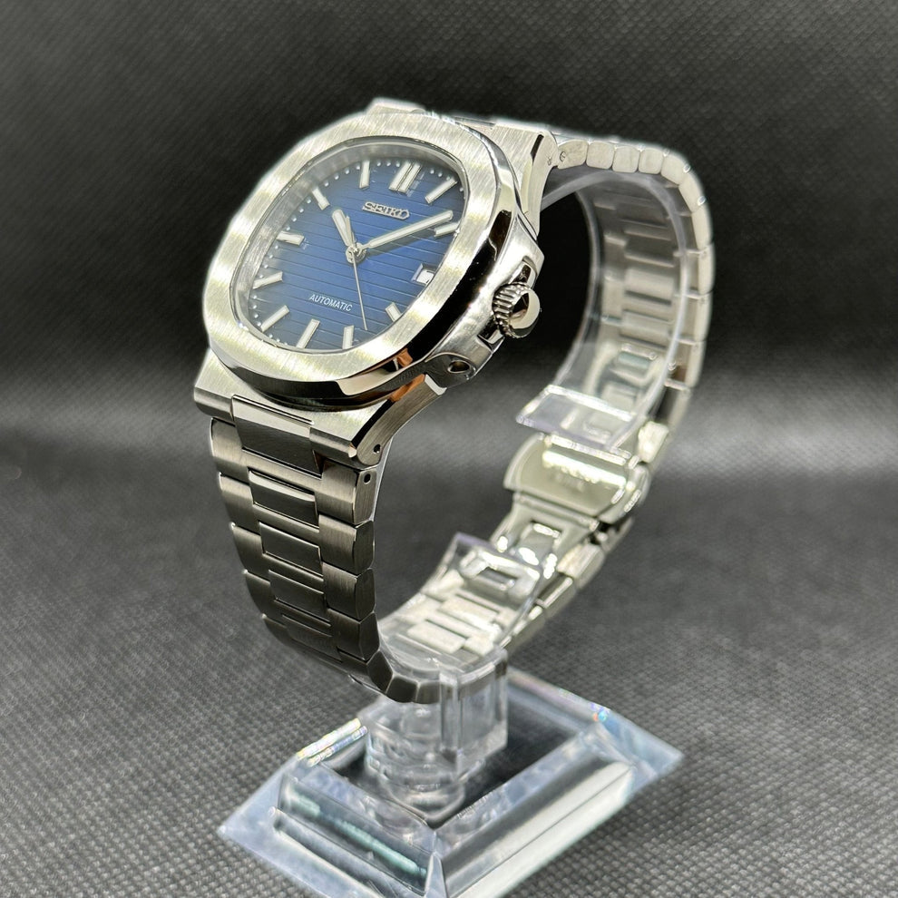Seikotilus "Silver blue" NH35