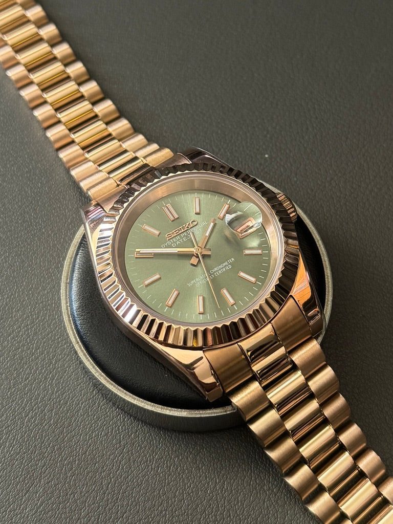 Seikojust "Rose gold olive" NH35