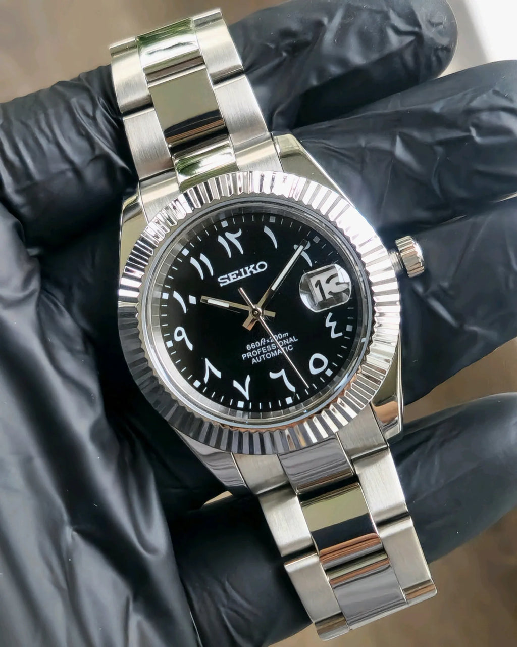 Seikojust "Steel black oyster" NH35