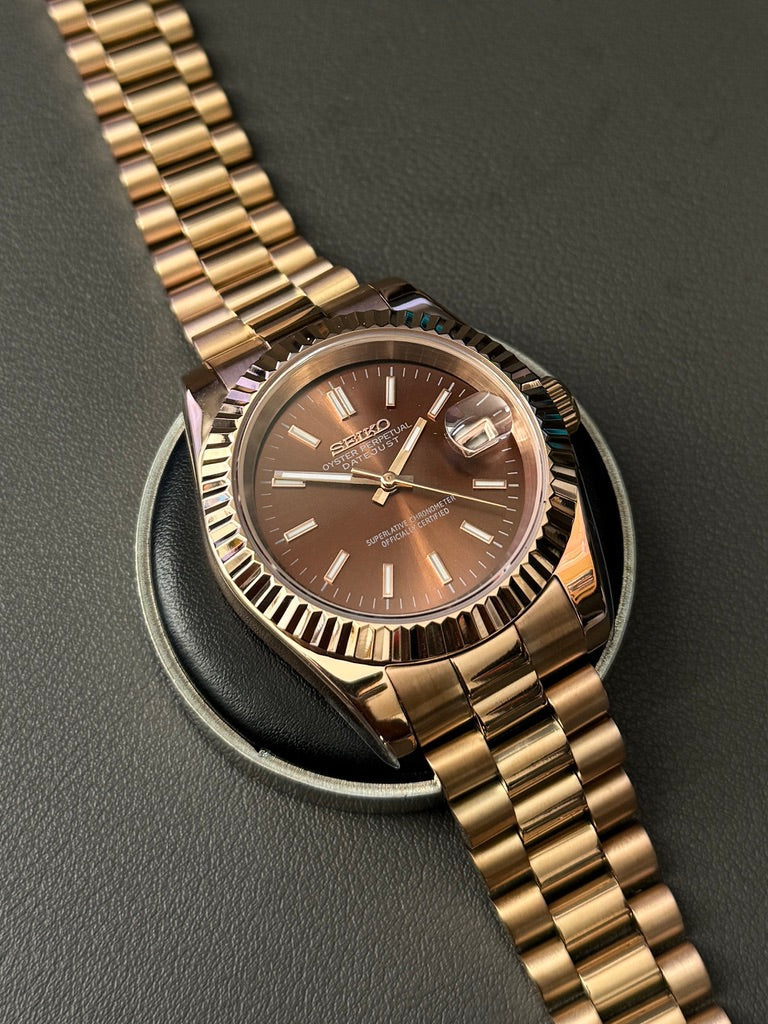 Seikojust "Rose gold brown" NH35