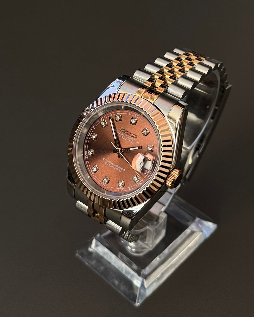 Seikojust "Two tone rose gold brown" NH35