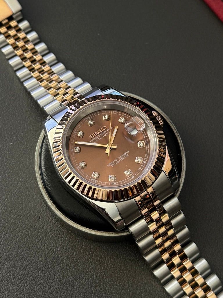 Seikojust "Two tone rose gold brown" NH35