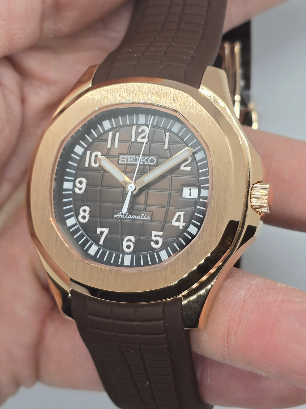 Seikotilus "Rose gold brown" NH35
