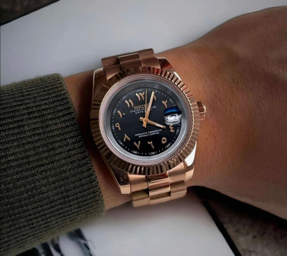 Seikojust "Rose gold brown" NH35