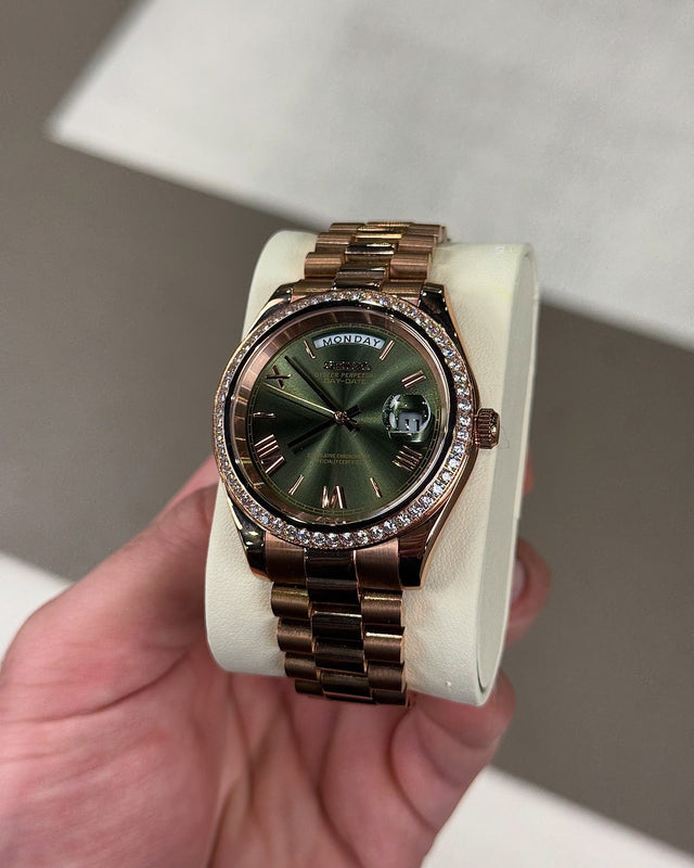 Seikodate "Rose gold olive diamonds" NH35