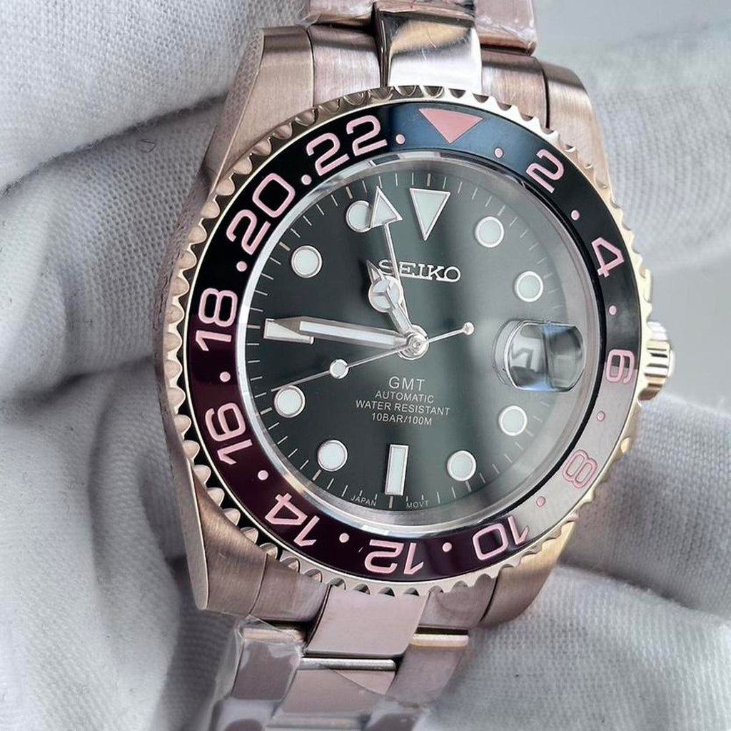 Seikomod GMT "Rose gold roottbeer oyster" NH34
