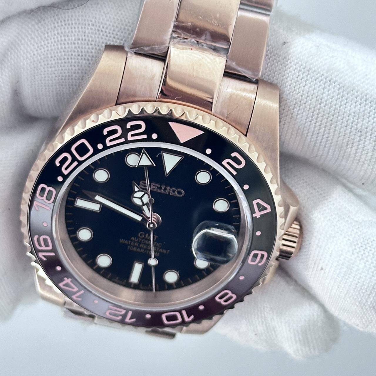 Seikomod GMT "Rose gold roottbeer oyster" NH34