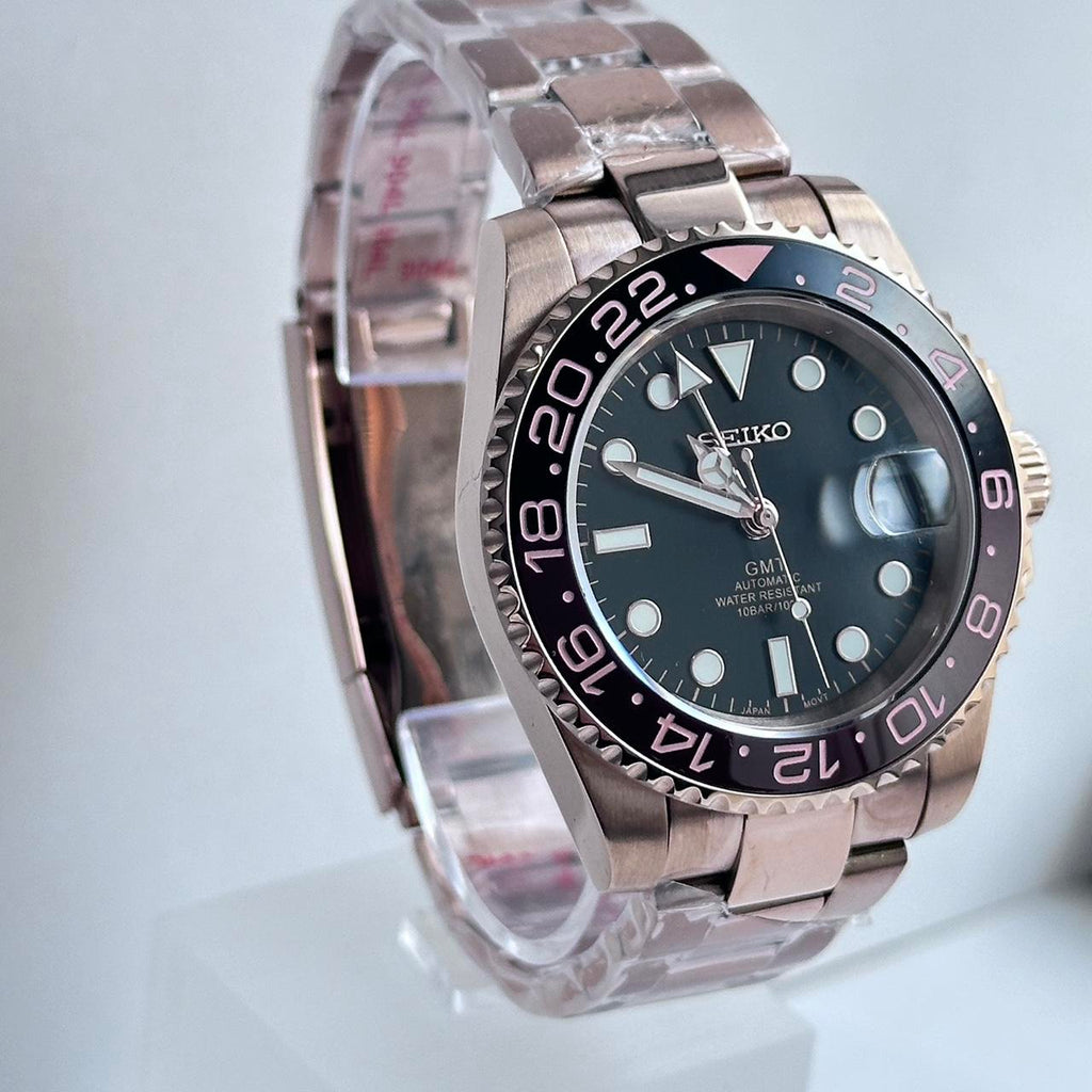 Seikomod GMT "Rose gold roottbeer oyster" NH34