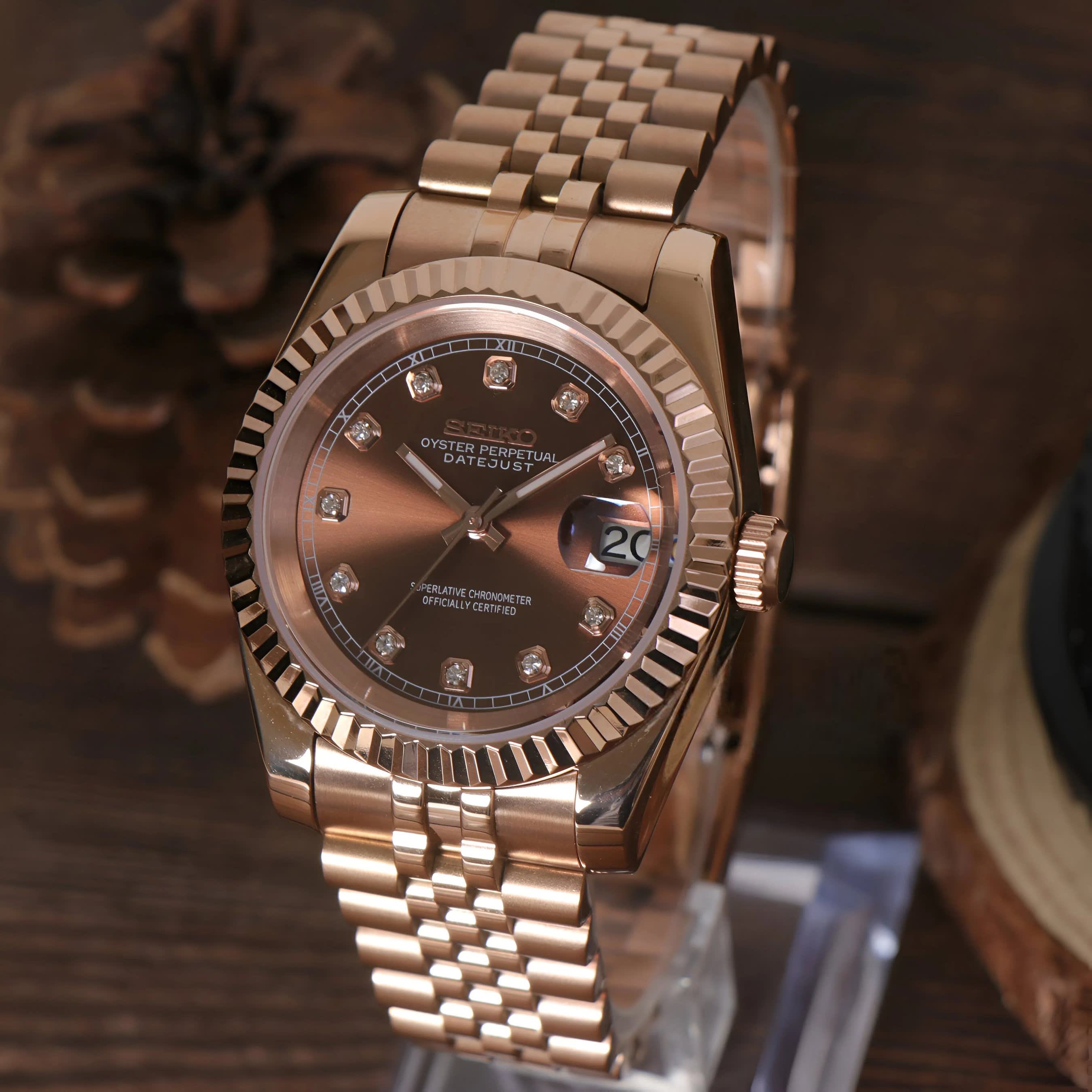 Seikojust "Rose gold brown" NH35