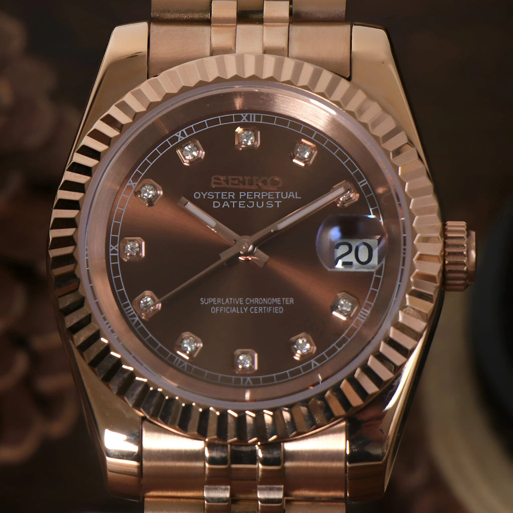 Seikojust "Rose gold brown" NH35