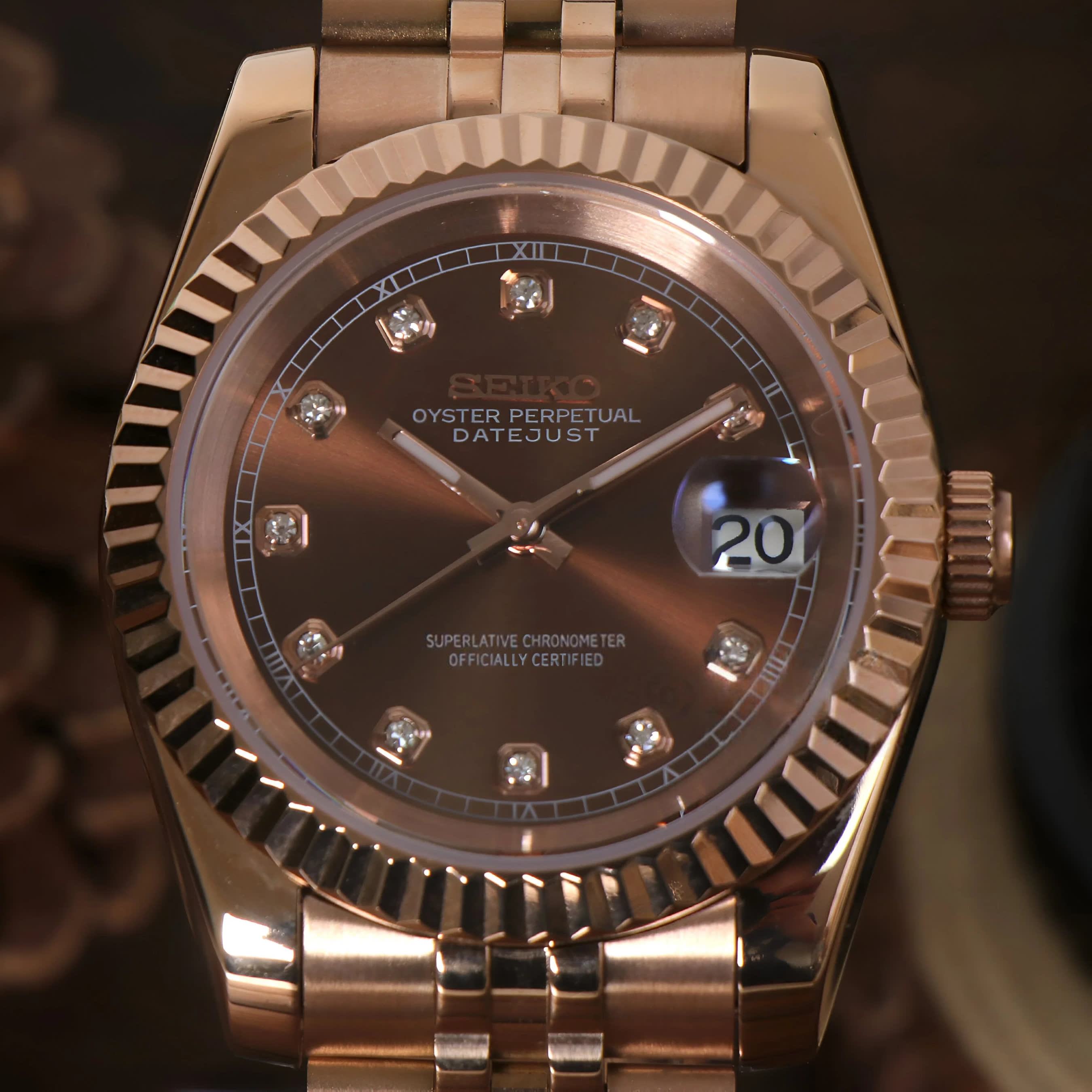 Seikojust "Rose gold brown" NH35