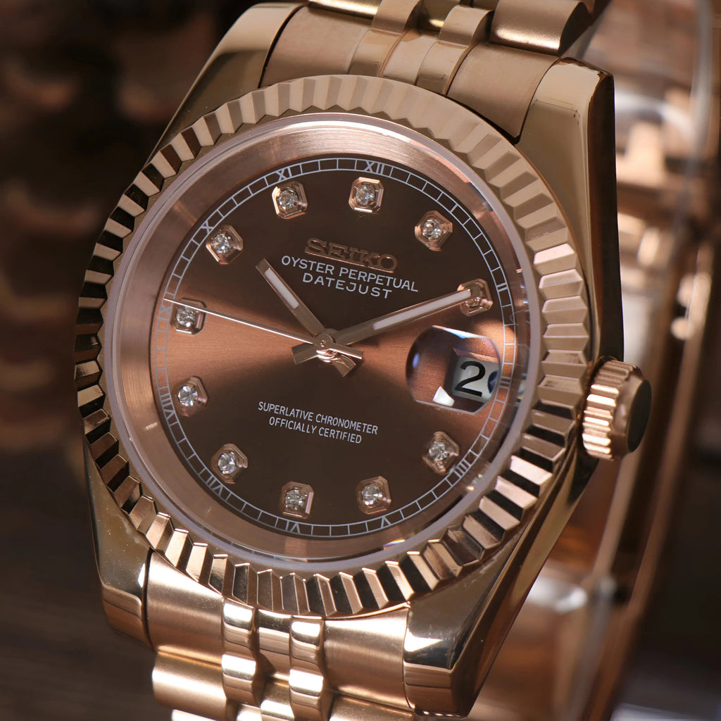 Seikojust "Rose gold brown" NH35