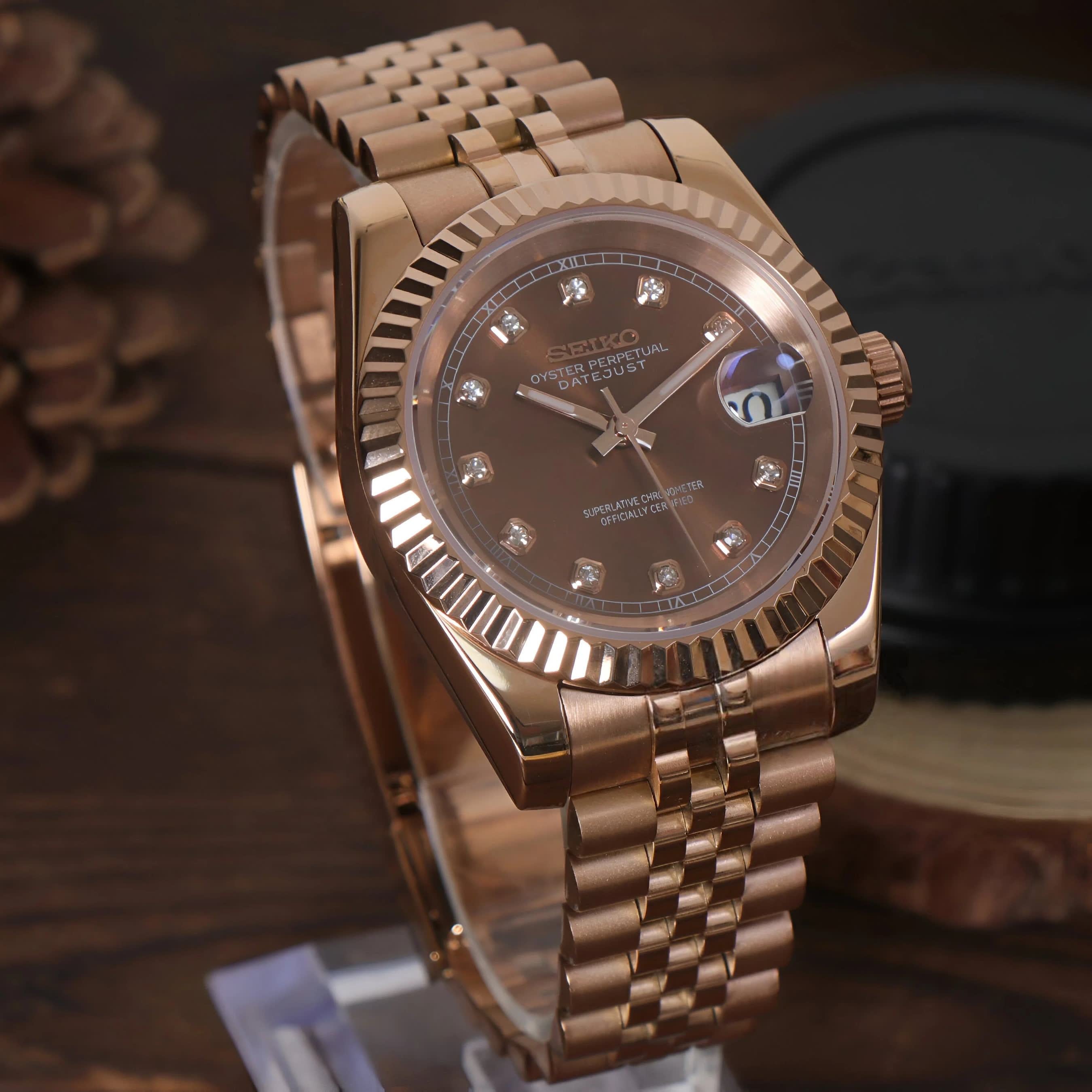 Seikojust "Rose gold brown" NH35