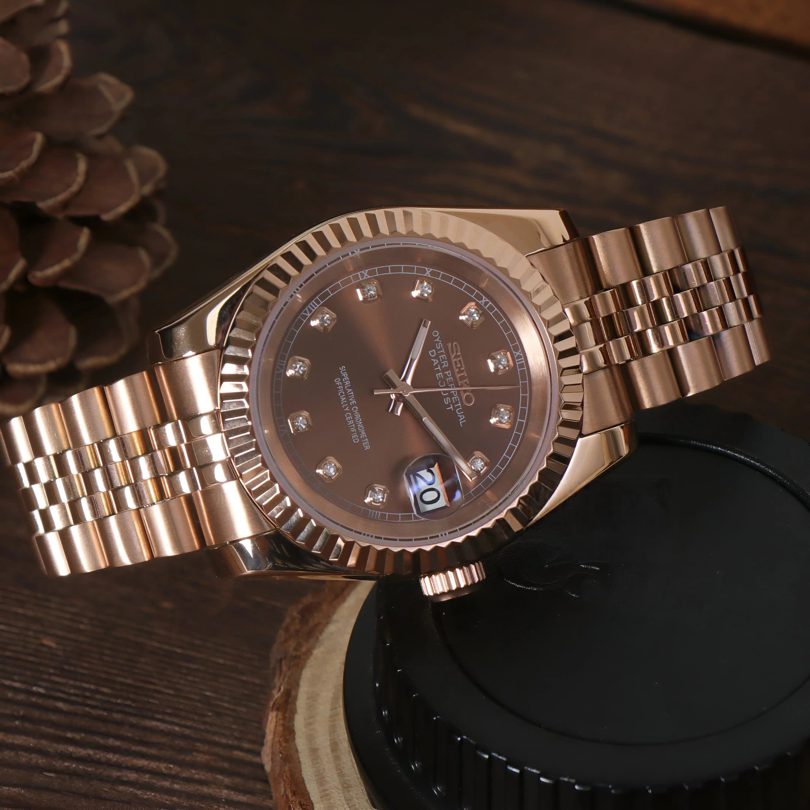 Seikojust "Rose gold brown" NH35