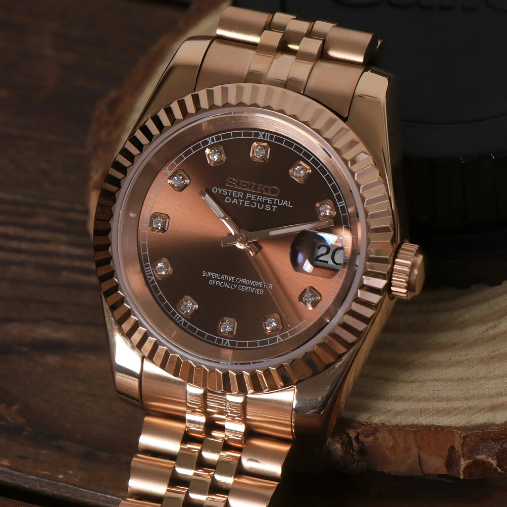Seikojust "Rose gold brown" NH35